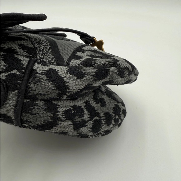 Rare Dior Gray Leopard Canvas Saddle Bag - Picture 13 of 15